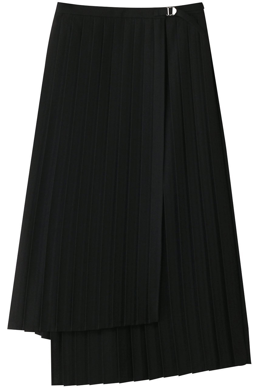 【ミディウミソリッド/MIDIUMISOLID】のasymmetry hem wrap pleats SK.S スカート インテリア・キッズ・メンズ・レディースファッション・服の通販 founy(ファニー) 　ファッション　Fashion　レディースファッション　Fashion for Women　スカート　Skirts　ロングスカート　Long Skirts / Maxi & Midi Skirts　アシンメトリー　Asymmetrical Style　エレガント 上品　Elegant　プリーツ　Pleats, Pleated　ヘムライン　Hemline, Bottom Cut　ロング　Long, Long-Length　black|ID: prp329100004408589 ipo3291000000032824245