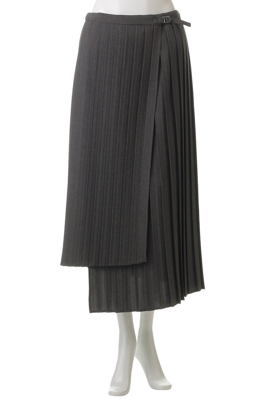 【ミディウミソリッド/MIDIUMISOLID】のasymmetry hem wrap pleats SK.S スカート 人気、トレンドファッション・服の通販 founy(ファニー) 　ファッション　Fashion　レディースファッション　Fashion for Women　スカート　Skirts　ロングスカート　Long Skirts / Maxi & Midi Skirts　アシンメトリー　Asymmetrical Style　エレガント 上品　Elegant　プリーツ　Pleats, Pleated　ヘムライン　Hemline, Bottom Cut　ロング　Long, Long-Length　other-2|ID: prp329100004408589 ipo3291000000032824247