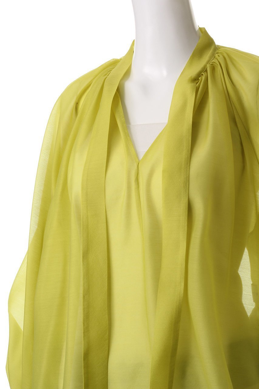 【ヒューエルミュージアム/hueLe Museum】の【STUMBLY】Sheer Bowtie Blouse 人気、トレンドファッション・服の通販 founy(ファニー) 　ファッション　Fashion　レディースファッション　Fashion for Women　トップス・カットソー　Cut & Sew Tops　シャツ・ブラウス・オフィスカジュアル　Elegant Blouses & Button-Ups　カフス　Cuff Design　シアー　Sheer, See-Through　スリーブ　Sleeve, Long Sleeve / Short Sleeve　バルーン　Balloon, Balloon Silhouette　パーティ　Party, Party Style　フェミニン　Feminine, Girly　リボン　Ribbon, Bow　ロング　Long, Long-Length　other-5|ID: prp329100004408593 ipo3291000000036071712