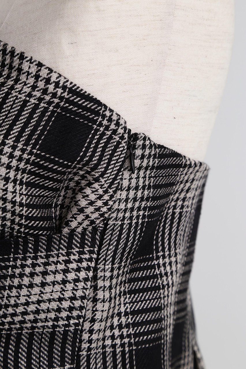 【ヒューエルミュージアム/hueLe Museum】の【STUMBLY】Yarn Dyed Side Zip Bustier 人気、トレンドファッション・服の通販 founy(ファニー) 　ファッション　Fashion　レディースファッション　Fashion for Women　トップス・カットソー　Cut & Sew Tops　キャミソール&ノースリーブ　Camisoles & Sleeveless Tops　シャツ・ブラウス・オフィスカジュアル　Elegant Blouses & Button-Ups　ビスチェ　Bustiers & Corset Tops / Layered Bustier Style　おすすめ　Recommended / Our Picks　チェック　Check, Plaid, Tartan　ノースリーブ　Sleeveless, No-Sleeve　ビスチェ　Bustier, Corset Top　リネン　Linen, Linen Fabric　リボン　Ribbon, Bow　other-6|ID: prp329100004408594 ipo3291000000032875466