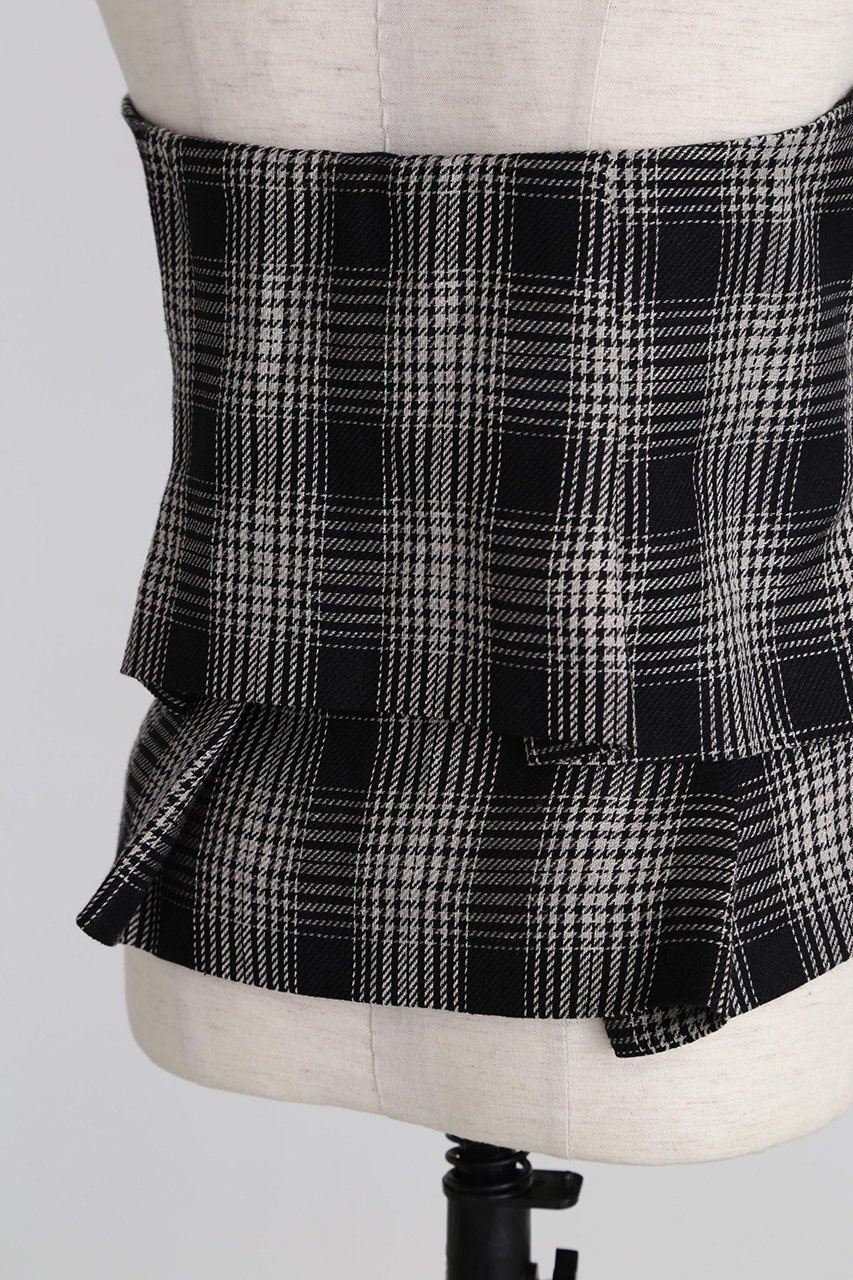 【ヒューエルミュージアム/hueLe Museum】の【STUMBLY】Yarn Dyed Side Zip Bustier 人気、トレンドファッション・服の通販 founy(ファニー) 　ファッション　Fashion　レディースファッション　Fashion for Women　トップス・カットソー　Cut & Sew Tops　キャミソール&ノースリーブ　Camisoles & Sleeveless Tops　シャツ・ブラウス・オフィスカジュアル　Elegant Blouses & Button-Ups　ビスチェ　Bustiers & Corset Tops / Layered Bustier Style　おすすめ　Recommended / Our Picks　チェック　Check, Plaid, Tartan　ノースリーブ　Sleeveless, No-Sleeve　ビスチェ　Bustier, Corset Top　リネン　Linen, Linen Fabric　リボン　Ribbon, Bow　other-7|ID: prp329100004408594 ipo3291000000032875475
