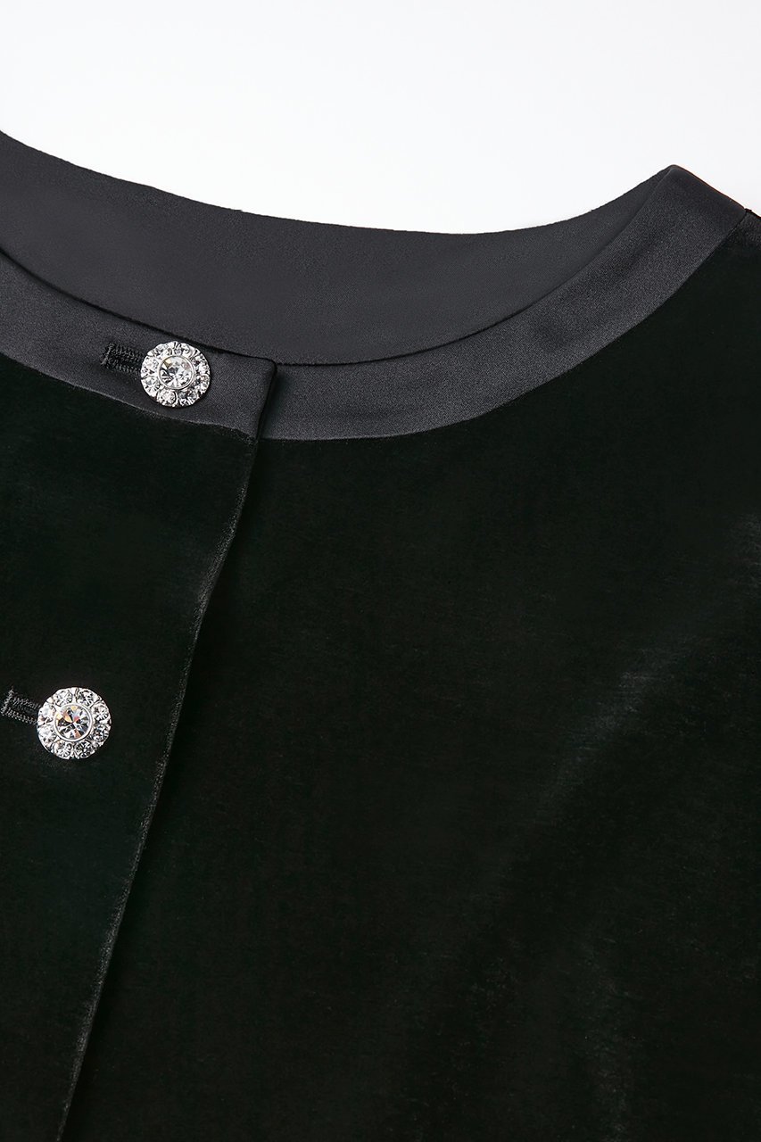 【デイジーリン/DAISY LIN】のDaisy Velour Jewel Jacket 人気、トレンドファッション・服の通販 founy(ファニー) 　ファッション　Fashion　レディースファッション　WOMEN　アウター　Coat Outerwear　ジャケット　Jackets　おすすめ　Recommend　ウォッシャブル　Washable　カーディガン　Cardigan　コンパクト　Compact　サテン　Satin　ジャケット　Jacket　ジュエリー　Jewelry　ストレッチ　Stretch　フォーマル　Formal　ベロア　Velor　リラックス　Relax　エレガント 上品　Elegant　人気　Popularity　夏　Summer　旅行　Travel　春　Spring　S/S・春夏　Ss・Spring/Summer　other-3|ID: prp329100004408601 ipo3291000000031268430