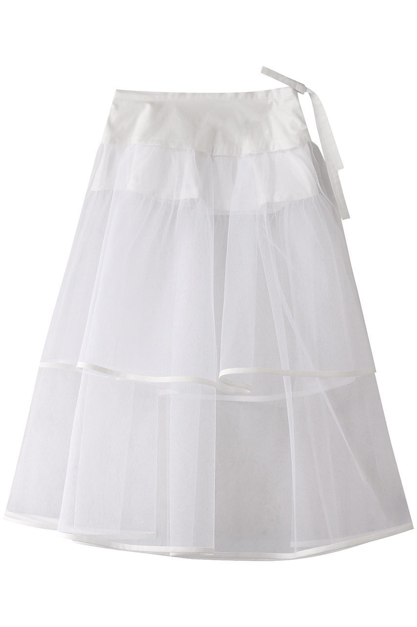 【ラドロー/LUDLOW】のApron tulle インテリア・キッズ・メンズ・レディースファッション・服の通販 founy(ファニー) 　ファッション　Fashion　レディースファッション　Fashion for Women　スカート　Skirts　ダメージ　Distressed, Destroyed　チュール　Tulip, Tulip Motif　デニム　Denim, Jeans Material　ミックス　Mix, Mixed Style　ホワイト|ID: prp329100004410771 ipo3291000000035691067
