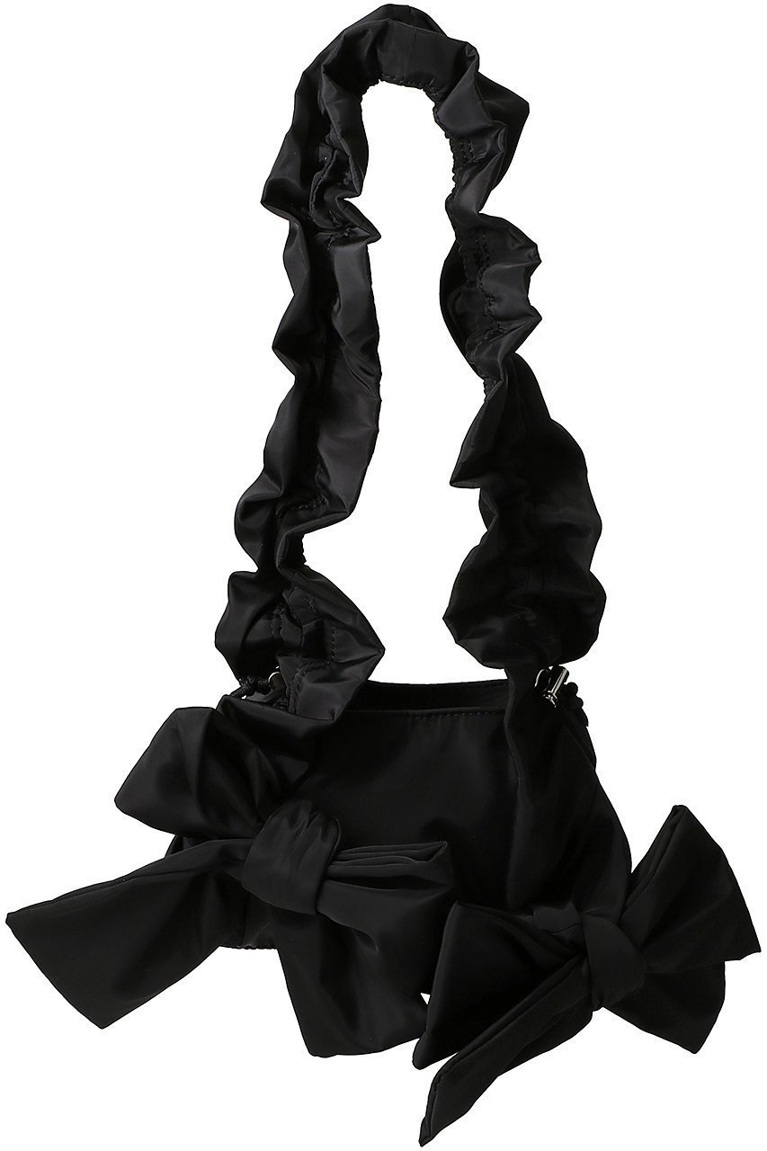 【ミュベール/MUVEIL】のアウトドアプロダクツコラボリボンノットミニショルダーバッグ インテリア・キッズ・メンズ・レディースファッション・服の通販 founy(ファニー) 　ファッション　Fashion　レディースファッション　Fashion for Women　バッグ　Bags　アウトドア　Outdoor Clothing　カラフル　Colorful Design　ギャザー　Gathered, Ruffled　チェーン　Chain, Chain Strap　ドローストリング　Drawstring, Pull Cord　フォルム　Silhouette, Form　リボン　Ribbon, Bow　ブラック|ID: prp329100004410787 ipo3291000000032780809