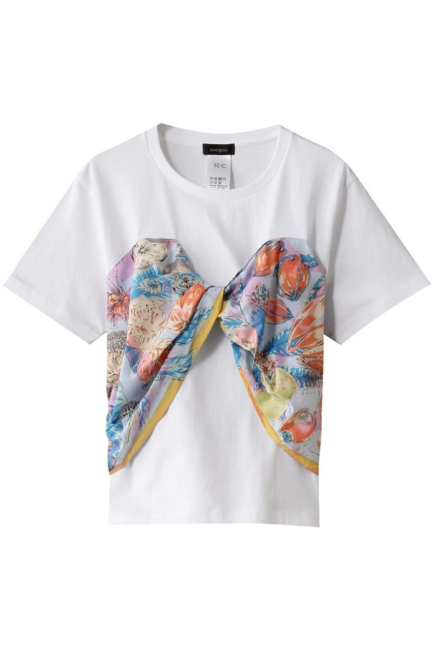 【マニプリ/manipuri】の【ELLE SHOP限定】ビスチェTシャツ インテリア・キッズ・メンズ・レディースファッション・服の通販 founy(ファニー) 　ファッション　Fashion　レディースファッション　Fashion for Women　トップス・カットソー　Cut & Sew Tops　シャツ・ブラウス・オフィスカジュアル　Elegant Blouses & Button-Ups　ロングTシャツ・Tシャツ　Longline T-Shirts & Tees　カットソー・ベーシックTシャツ　Cut-and-Sewn Tops / Stretch Tees & Basics　ビスチェ　Bustiers & Corset Tops / Layered Bustier Style　ショート　Short, Short Length　シンプル　Simple, Minimal　スカーフ　Scarf, Neckwear　スリーブ　Sleeve, Long Sleeve / Short Sleeve　ドッキング　Docking, Mixed Material　ビスチェ　Bustier, Corset Top　プリント　Print, Printed Pattern　ホワイト×ピンク|ID: prp329100004410798 ipo3291000000032867156