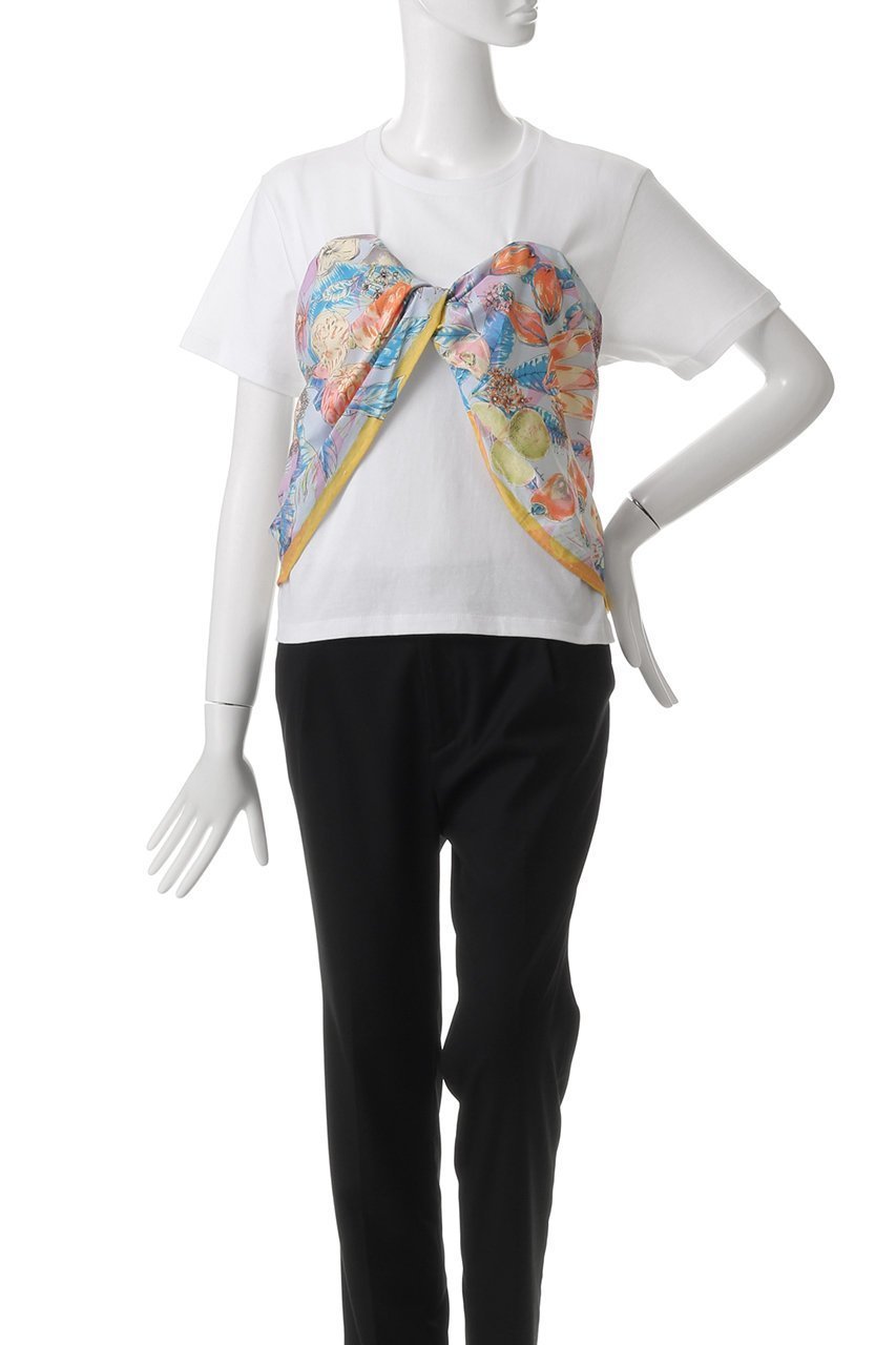 【マニプリ/manipuri】の【ELLE SHOP限定】ビスチェTシャツ 人気、トレンドファッション・服の通販 founy(ファニー) 　ファッション　Fashion　レディースファッション　Fashion for Women　トップス・カットソー　Cut & Sew Tops　シャツ・ブラウス・オフィスカジュアル　Elegant Blouses & Button-Ups　ロングTシャツ・Tシャツ　Longline T-Shirts & Tees　カットソー・ベーシックTシャツ　Cut-and-Sewn Tops / Stretch Tees & Basics　ビスチェ　Bustiers & Corset Tops / Layered Bustier Style　ショート　Short, Short Length　シンプル　Simple, Minimal　スカーフ　Scarf, Neckwear　スリーブ　Sleeve, Long Sleeve / Short Sleeve　ドッキング　Docking, Mixed Material　ビスチェ　Bustier, Corset Top　プリント　Print, Printed Pattern　other-3|ID: prp329100004410798 ipo3291000000032867169