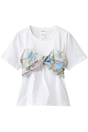 【マニプリ/manipuri】 【ELLE SHOP限定】ビスチェTシャツ人気、トレンドファッション・服の通販 founy(ファニー) ファッション Fashion レディースファッション Fashion for Women トップス・カットソー Cut & Sew Tops シャツ・ブラウス・オフィスカジュアル Elegant Blouses & Button-Ups ロングTシャツ・Tシャツ Longline T-Shirts & Tees カットソー・ベーシックTシャツ Cut-and-Sewn Tops / Stretch Tees & Basics ビスチェ Bustiers & Corset Tops / Layered Bustier Style ショート Short, Short Length シンプル Simple, Minimal スカーフ Scarf, Neckwear スリーブ Sleeve, Long Sleeve / Short Sleeve ドッキング Docking, Mixed Material ビスチェ Bustier, Corset Top プリント Print, Printed Pattern モダン Modern, Contemporary 新作・新入荷 New Arrivals / New In |ID:prp329100004410798