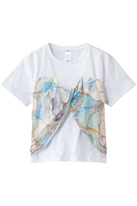 【マニプリ/manipuri】の【ELLE SHOP限定】ビスチェTシャツ 人気、トレンドファッション・服の通販 founy(ファニー) ファッション Fashion レディースファッション Fashion for Women トップス・カットソー Cut & Sew Tops シャツ・ブラウス・オフィスカジュアル Elegant Blouses & Button-Ups ロングTシャツ・Tシャツ Longline T-Shirts & Tees カットソー・ベーシックTシャツ Cut-and-Sewn Tops / Stretch Tees & Basics ビスチェ Bustiers & Corset Tops / Layered Bustier Style ショート Short, Short Length シンプル Simple, Minimal スカーフ Scarf, Neckwear スリーブ Sleeve, Long Sleeve / Short Sleeve ドッキング Docking, Mixed Material ビスチェ Bustier, Corset Top プリント Print, Printed Pattern モダン Modern, Contemporary |ID:prp329100004410798