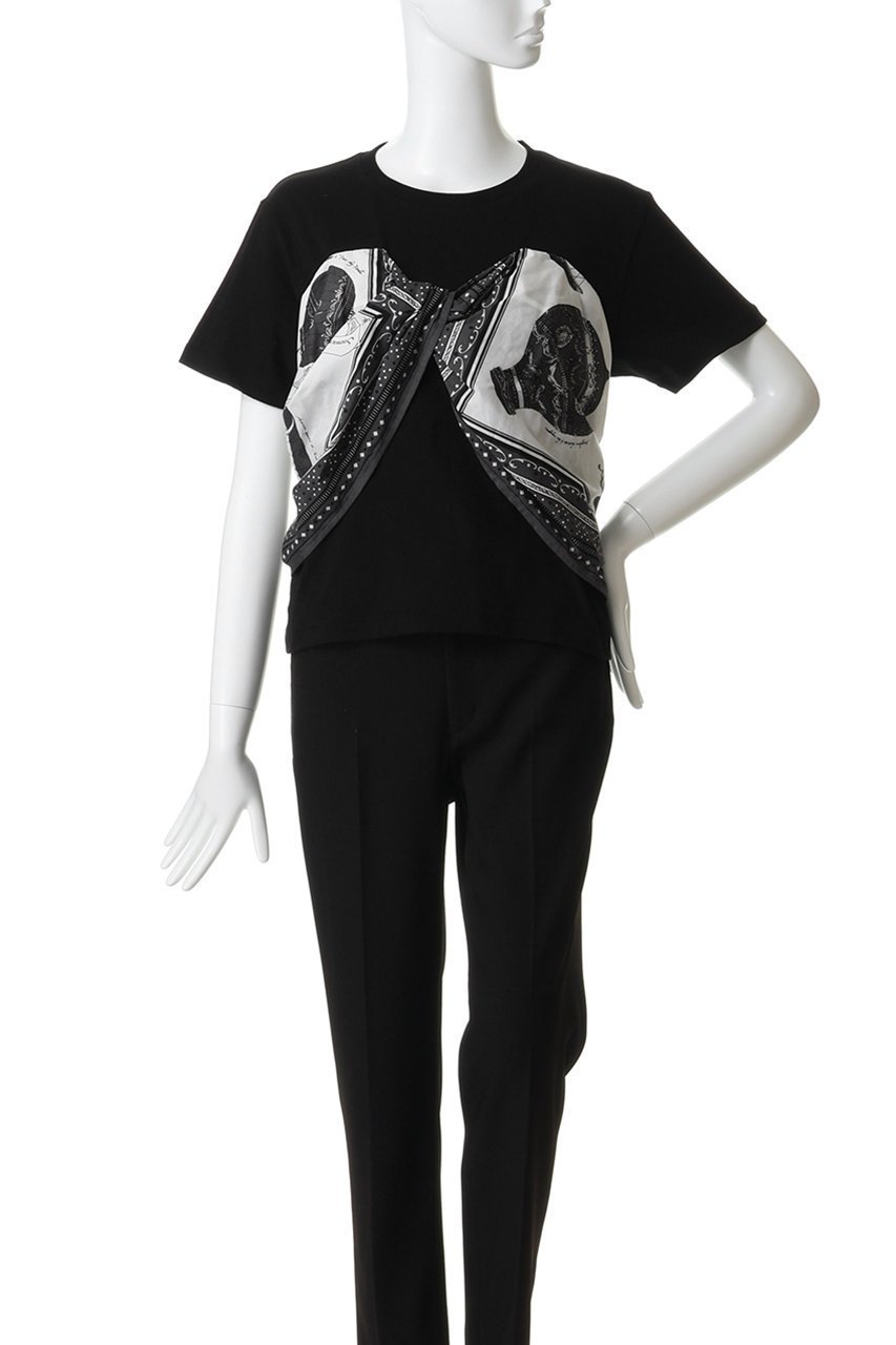 【マニプリ/manipuri】の【ELLE SHOP限定】ビスチェTシャツ 人気、トレンドファッション・服の通販 founy(ファニー) ファッション Fashion レディースファッション Fashion for Women トップス・カットソー Cut & Sew Tops シャツ・ブラウス・オフィスカジュアル Elegant Blouses & Button-Ups ロングTシャツ・Tシャツ Longline T-Shirts & Tees カットソー・ベーシックTシャツ Cut-and-Sewn Tops / Stretch Tees & Basics ビスチェ Bustiers & Corset Tops / Layered Bustier Style ショート Short, Short Length シンプル Simple, Minimal スカーフ Scarf, Neckwear スリーブ Sleeve, Long Sleeve / Short Sleeve ドッキング Docking, Mixed Material ビスチェ Bustier, Corset Top プリント Print, Printed Pattern モダン Modern, Contemporary other-2|ID: prp329100004410798 ipo3291000000036839059