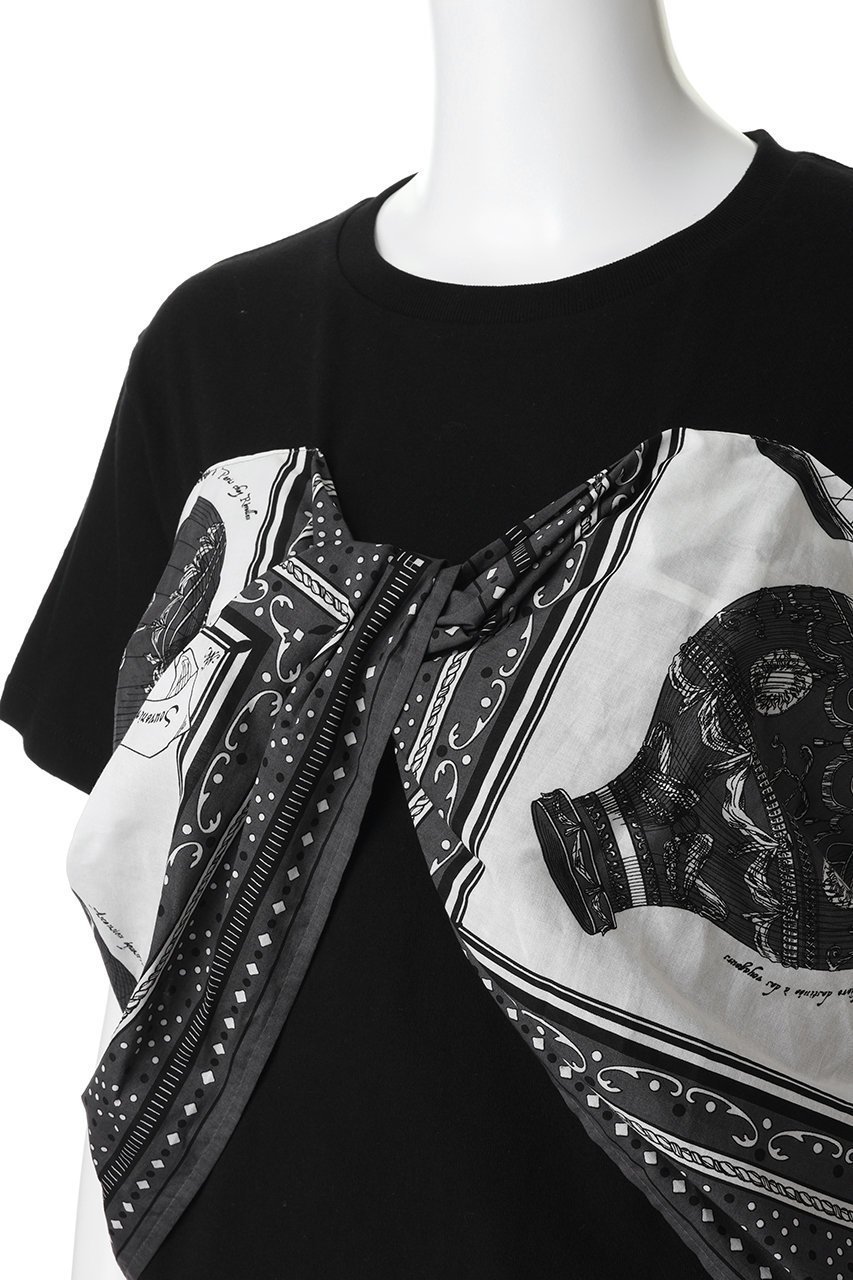 【マニプリ/manipuri】の【ELLE SHOP限定】ビスチェTシャツ 人気、トレンドファッション・服の通販 founy(ファニー) ファッション Fashion レディースファッション Fashion for Women トップス・カットソー Cut & Sew Tops シャツ・ブラウス・オフィスカジュアル Elegant Blouses & Button-Ups ロングTシャツ・Tシャツ Longline T-Shirts & Tees カットソー・ベーシックTシャツ Cut-and-Sewn Tops / Stretch Tees & Basics ビスチェ Bustiers & Corset Tops / Layered Bustier Style ショート Short, Short Length シンプル Simple, Minimal スカーフ Scarf, Neckwear スリーブ Sleeve, Long Sleeve / Short Sleeve ドッキング Docking, Mixed Material ビスチェ Bustier, Corset Top プリント Print, Printed Pattern モダン Modern, Contemporary other-5|ID: prp329100004410798 ipo3291000000036839067