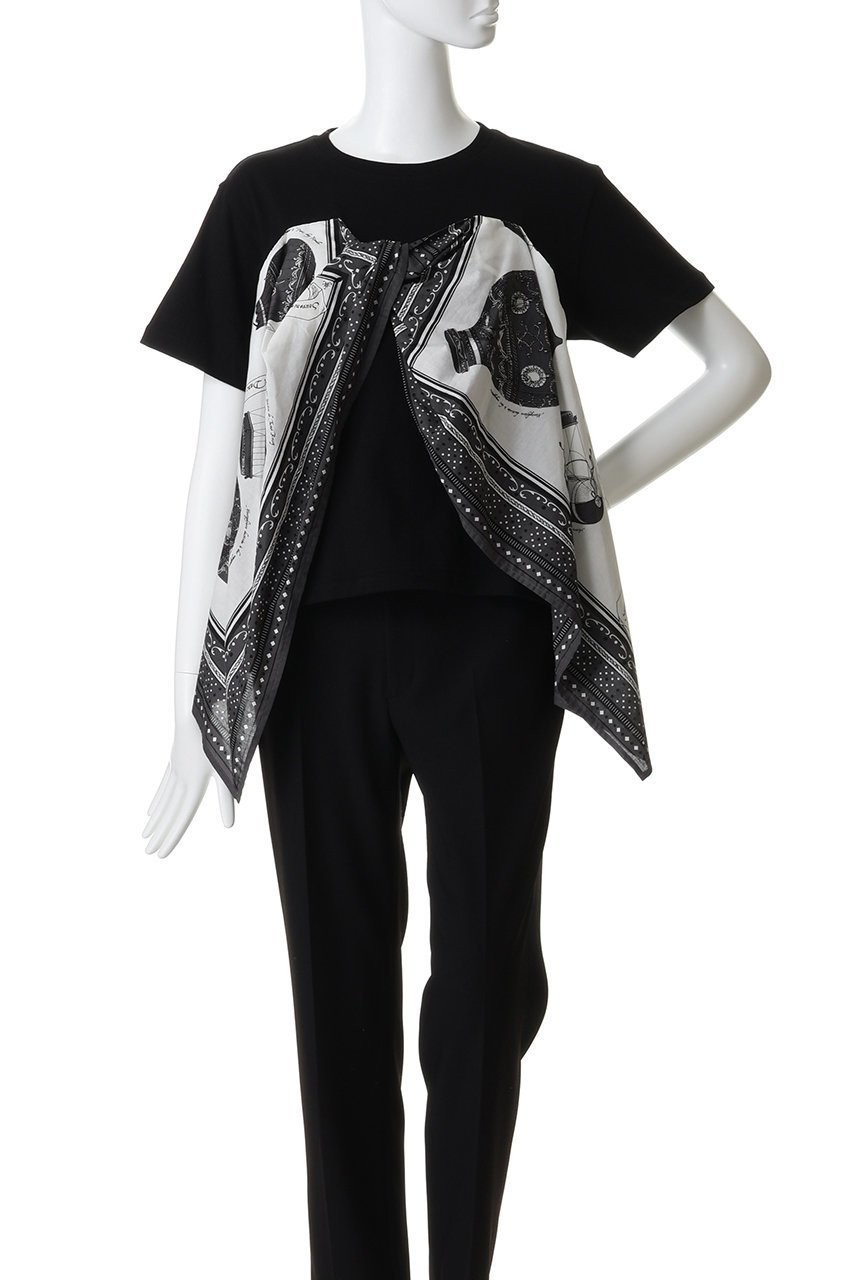 【マニプリ/manipuri】の【ELLE SHOP限定】ビスチェTシャツ 人気、トレンドファッション・服の通販 founy(ファニー) ファッション Fashion レディースファッション Fashion for Women トップス・カットソー Cut & Sew Tops シャツ・ブラウス・オフィスカジュアル Elegant Blouses & Button-Ups ロングTシャツ・Tシャツ Longline T-Shirts & Tees カットソー・ベーシックTシャツ Cut-and-Sewn Tops / Stretch Tees & Basics ビスチェ Bustiers & Corset Tops / Layered Bustier Style ショート Short, Short Length シンプル Simple, Minimal スカーフ Scarf, Neckwear スリーブ Sleeve, Long Sleeve / Short Sleeve ドッキング Docking, Mixed Material ビスチェ Bustier, Corset Top プリント Print, Printed Pattern モダン Modern, Contemporary other-6|ID: prp329100004410798 ipo3291000000036839069