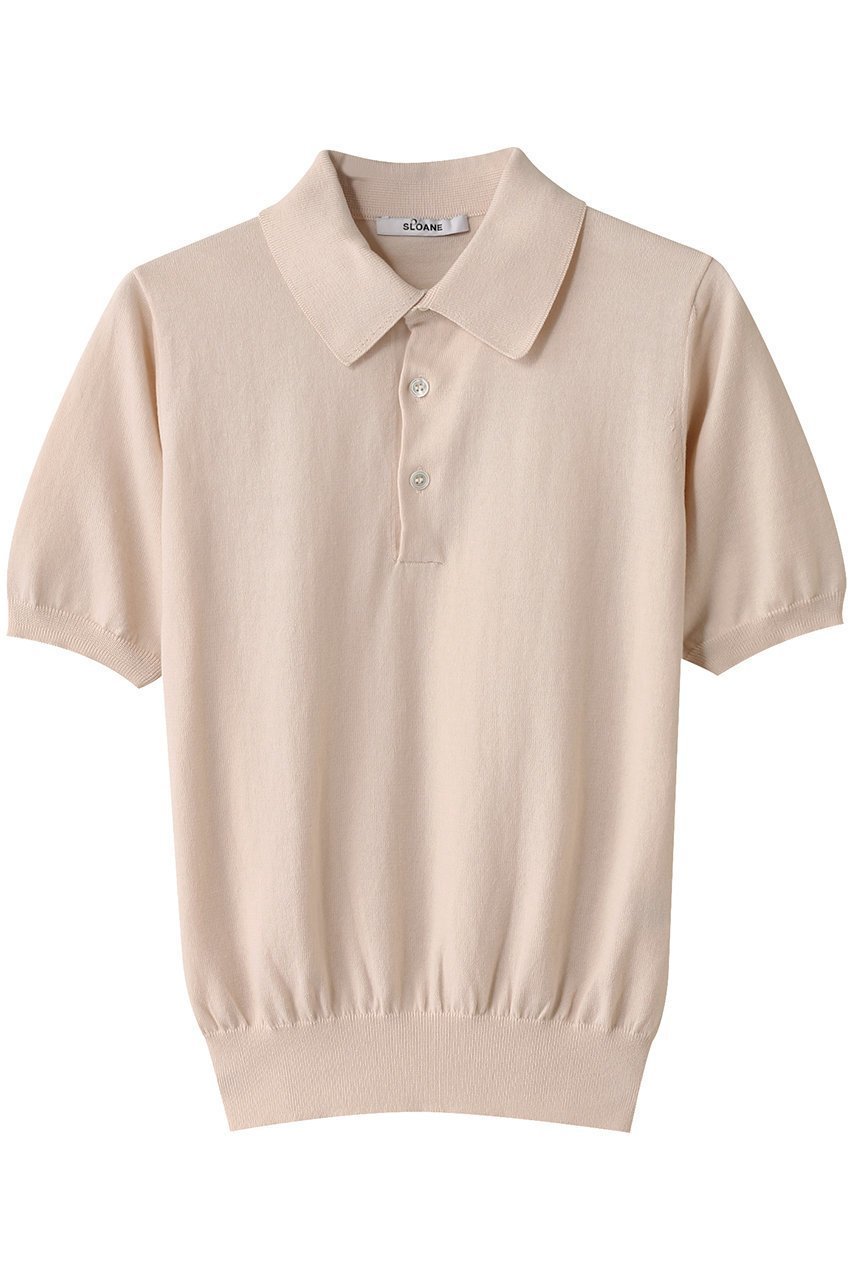 【スローン/SLOANE】の14G天竺 コットン 半袖ポロ インテリア・キッズ・メンズ・レディースファッション・服の通販 founy(ファニー) 　ファッション　Fashion　レディースファッション　Fashion for Women　トップス・カットソー　Cut & Sew Tops　シャツ・ブラウス・オフィスカジュアル　Elegant Blouses & Button-Ups　ポロシャツ・きれいめカジュアル　Smart-Casual Polo Tops　なめらか　Smooth, Silky Texture　シンプル　Simple, Minimal　フィット　Fit, Slim Fit　ポロシャツ　Polo Shirt, Collared Tee　エレガント 上品　Elegant　半袖　Short Sleeve, Half Sleeve　定番　Standard, Basic Item　ペールオレンジ|ID: prp329100004410834 ipo3291000000032836098