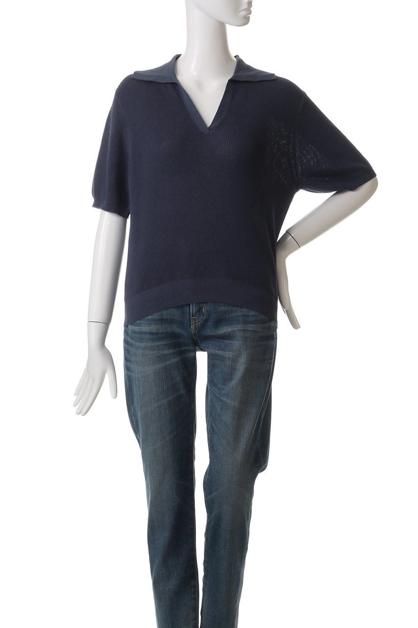 【デミーリー/DEMYLEE】のALEXA ファインピマコットン ポロカラーニットトップ 人気、トレンドファッション・服の通販 founy(ファニー) 　ファッション　Fashion　レディースファッション　Fashion for Women　トップス・カットソー　Cut & Sew Tops　ニット　Knit Tops & Sweaters　カジュアルプルオーバー・ニットトップス　Pullovers & Knit Tops / Casual Pullovers　バランス　Balance, Style Balance　フレア　Flare, Flared　マキシ　Maxi, Full Length　ワイド　Wide, Wide Fit　エレガント 上品　Elegant　other-2|ID: prp329100004410835 ipo3291000000032945300
