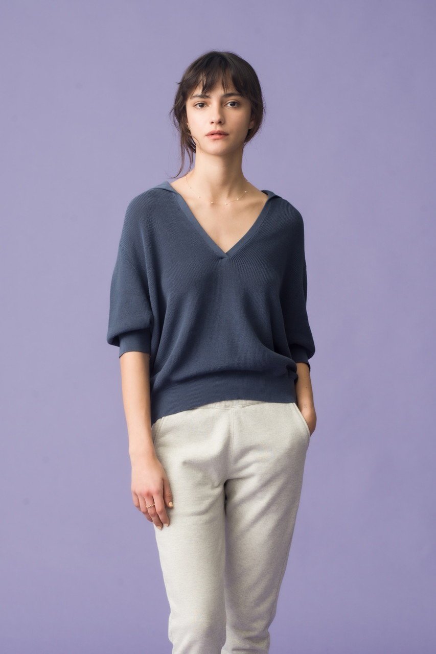 【デミーリー/DEMYLEE】のALEXA ファインピマコットン ポロカラーニットトップ 人気、トレンドファッション・服の通販 founy(ファニー) 　ファッション　Fashion　レディースファッション　Fashion for Women　トップス・カットソー　Cut & Sew Tops　ニット　Knit Tops & Sweaters　カジュアルプルオーバー・ニットトップス　Pullovers & Knit Tops / Casual Pullovers　バランス　Balance, Style Balance　フレア　Flare, Flared　マキシ　Maxi, Full Length　ワイド　Wide, Wide Fit　エレガント 上品　Elegant　other-7|ID: prp329100004410835 ipo3291000000032945335