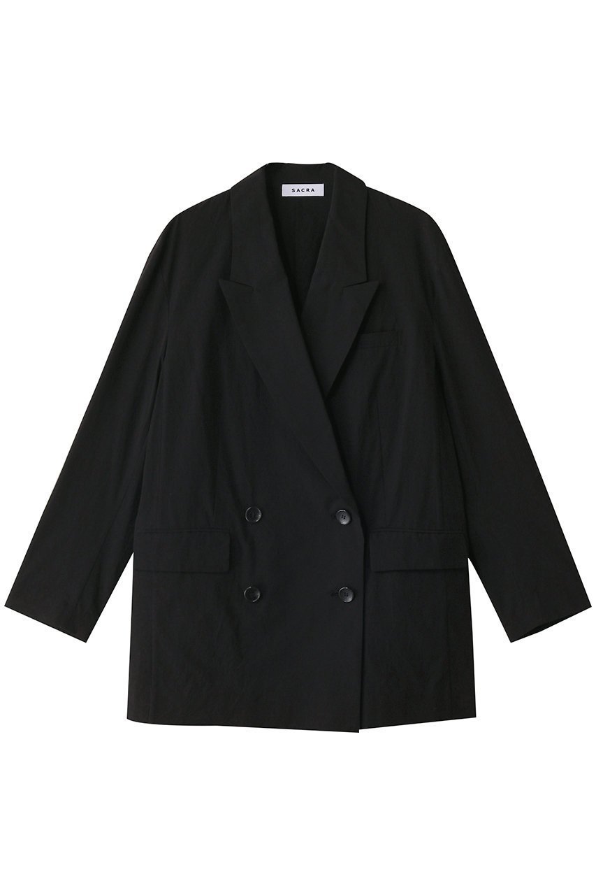 【サクラ/SACRA】のコットンタンブルジャケット インテリア・キッズ・メンズ・レディースファッション・服の通販 founy(ファニー) 　ファッション　Fashion　レディースファッション　Fashion for Women　アウター　Coat / Outerwear Collection　レディースジャケット・軽アウター　Jackets　おすすめ　Recommended / Our Picks　イタリア　Italy　ショート　Short, Short Length　ジャケット　Jacket, Outerwear　セットアップ　Set-Up, Coordinated Outfit　マニッシュ　Mannish, Boyish　ワッシャー　Washer, Crinkled Finish　定番　Standard, Basic Item　ブラック|ID: prp329100004410846 ipo3291000000032960950