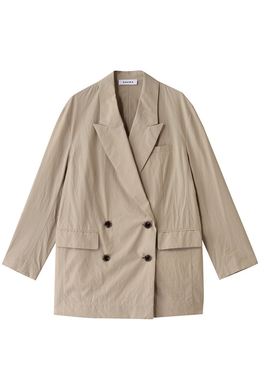 【サクラ/SACRA】のコットンタンブルジャケット インテリア・キッズ・メンズ・レディースファッション・服の通販 founy(ファニー) 　ファッション　Fashion　レディースファッション　Fashion for Women　アウター　Coat / Outerwear Collection　レディースジャケット・軽アウター　Jackets　おすすめ　Recommended / Our Picks　イタリア　Italy　ショート　Short, Short Length　ジャケット　Jacket, Outerwear　セットアップ　Set-Up, Coordinated Outfit　マニッシュ　Mannish, Boyish　ワッシャー　Washer, Crinkled Finish　定番　Standard, Basic Item　ベージュ|ID: prp329100004410846 ipo3291000000034956403