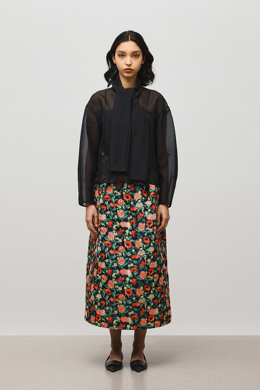 【デパリエ/DEPAREILLE】のフラワージャカードスカート 人気、トレンドファッション・服の通販 founy(ファニー) 　ファッション　Fashion　レディースファッション　Fashion for Women　スカート　Skirts　ロングスカート　Long Skirts / Maxi & Midi Skirts　ジャカード／ジャガード　Jacquard, Woven Pattern　フラワー　Flower, Floral　ボックス　Boxy, Box Shape　ロング　Long, Long-Length　再入荷　Restock / Back in Stock　other-8|ID: prp329100004410856 ipo3291000000032824352