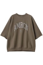 【アメリカーナ/Americana】のAMRCN カットオフリヴァースウィーブ ロゴスウェットシャツ ブラウン|ID:prp329100004410864