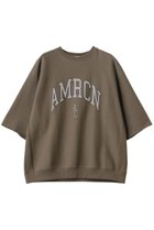 【アメリカーナ/Americana】のAMRCN カットオフリヴァースウィーブ ロゴスウェットシャツ 人気、トレンドファッション・服の通販 founy(ファニー) ファッション Fashion レディースファッション Fashion for Women トップス・カットソー Cut & Sew Tops シャツ・ブラウス・オフィスカジュアル Elegant Blouses & Button-Ups レディースパーカー・カジュアルフーディー Casual Hoodies & Sweatshirts ロングTシャツ・Tシャツ Longline T-Shirts & Tees スウェット・クルーネックトップス Sweatshirts & Crewnecks / Relaxed Fit Sweat Tops カットソー・ベーシックTシャツ Cut-and-Sewn Tops / Stretch Tees & Basics カットオフ Cut-Off Design スリーブ Sleeve, Long Sleeve / Short Sleeve フロント Front, Front Design thumbnail ブラウン|ID: prp329100004410864 ipo3291000000032871764