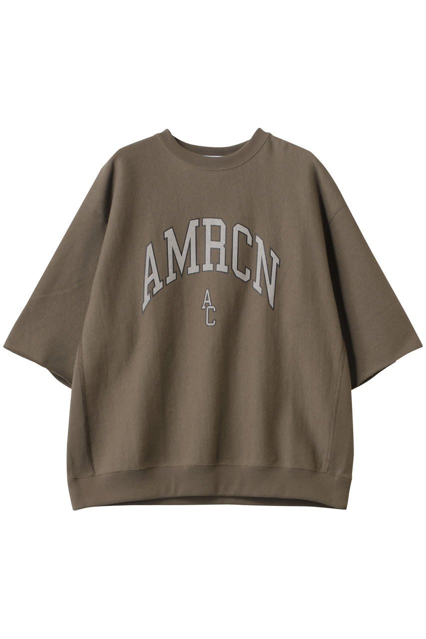【アメリカーナ/Americana】のAMRCN カットオフリヴァースウィーブ ロゴスウェットシャツ インテリア・キッズ・メンズ・レディースファッション・服の通販 founy(ファニー) 　ファッション　Fashion　レディースファッション　Fashion for Women　トップス・カットソー　Cut & Sew Tops　シャツ・ブラウス・オフィスカジュアル　Elegant Blouses & Button-Ups　レディースパーカー・カジュアルフーディー　Casual Hoodies & Sweatshirts　ロングTシャツ・Tシャツ　Longline T-Shirts & Tees　スウェット・クルーネックトップス　Sweatshirts & Crewnecks / Relaxed Fit Sweat Tops　カットソー・ベーシックTシャツ　Cut-and-Sewn Tops / Stretch Tees & Basics　カットオフ　Cut-Off Design　スリーブ　Sleeve, Long Sleeve / Short Sleeve　フロント　Front, Front Design　ブラウン|ID: prp329100004410864 ipo3291000000032871764