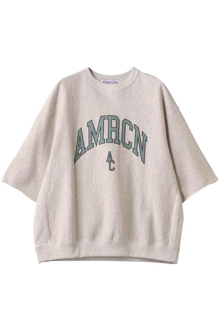 【アメリカーナ/Americana】のAMRCN カットオフリヴァースウィーブ ロゴスウェットシャツ インテリア・キッズ・メンズ・レディースファッション・服の通販 founy(ファニー) 　ファッション　Fashion　レディースファッション　Fashion for Women　トップス・カットソー　Cut & Sew Tops　シャツ・ブラウス・オフィスカジュアル　Elegant Blouses & Button-Ups　レディースパーカー・カジュアルフーディー　Casual Hoodies & Sweatshirts　ロングTシャツ・Tシャツ　Longline T-Shirts & Tees　スウェット・クルーネックトップス　Sweatshirts & Crewnecks / Relaxed Fit Sweat Tops　カットソー・ベーシックTシャツ　Cut-and-Sewn Tops / Stretch Tees & Basics　カットオフ　Cut-Off Design　スリーブ　Sleeve, Long Sleeve / Short Sleeve　フロント　Front, Front Design　オートミール|ID: prp329100004410864 ipo3291000000032871769