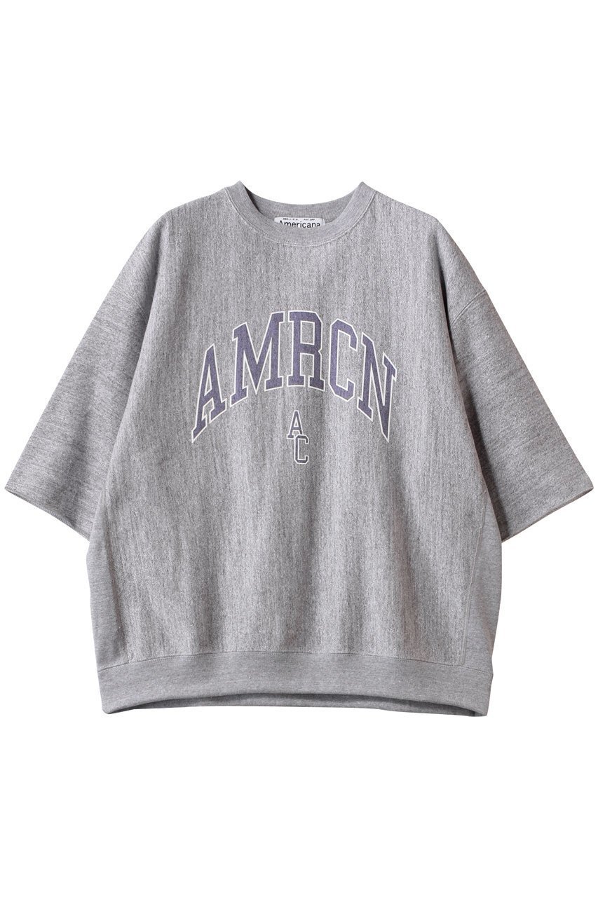 【アメリカーナ/Americana】のAMRCN カットオフリヴァースウィーブ ロゴスウェットシャツ インテリア・キッズ・メンズ・レディースファッション・服の通販 founy(ファニー) 　ファッション　Fashion　レディースファッション　Fashion for Women　トップス・カットソー　Cut & Sew Tops　シャツ・ブラウス・オフィスカジュアル　Elegant Blouses & Button-Ups　レディースパーカー・カジュアルフーディー　Casual Hoodies & Sweatshirts　ロングTシャツ・Tシャツ　Longline T-Shirts & Tees　スウェット・クルーネックトップス　Sweatshirts & Crewnecks / Relaxed Fit Sweat Tops　カットソー・ベーシックTシャツ　Cut-and-Sewn Tops / Stretch Tees & Basics　カットオフ　Cut-Off Design　スリーブ　Sleeve, Long Sleeve / Short Sleeve　フロント　Front, Front Design　杢グレー|ID: prp329100004410864 ipo3291000000032871775