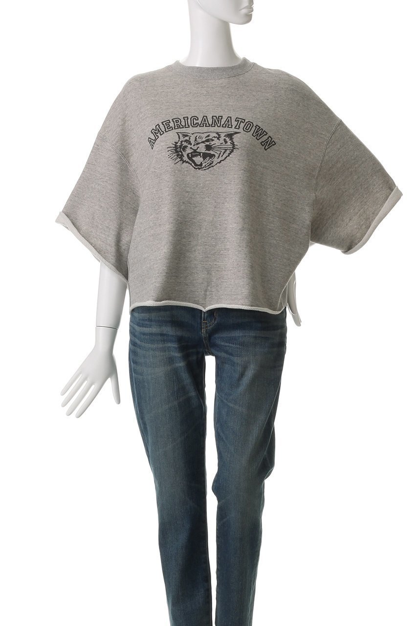 【アメリカーナ/Americana】のカットオフワイドスウェットシャツ 人気、トレンドファッション・服の通販 founy(ファニー) 　ファッション　Fashion　レディースファッション　WOMEN　トップス・カットソー　Tops/Tshirt　シャツ/ブラウス　Shirts/Blouses　パーカ　Sweats　ロング / Tシャツ　T-Shirts　スウェット　Sweat　カットソー　Cut and Sewn　カットオフ　Cut Off　other-2|ID: prp329100004410865 ipo3291000000031268117