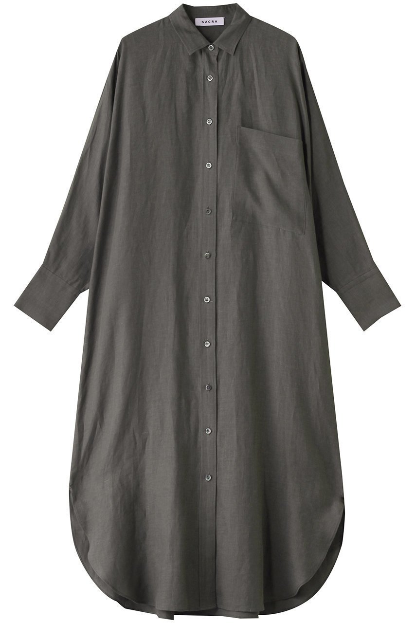 【サクラ/SACRA】のプレミアムベルギーリネンシャツワンピース 人気、トレンドファッション・服の通販 founy(ファニー) 　ファッション　Fashion　レディースファッション　Fashion for Women　ワンピース　Dresses　シャツワンピース / 1枚で着映えコーデ　Shirt Dresses　チュニック　Tunic Tops & Dresses　チュニック　Tunic, Long Top　ヨーク　Yoke, Yoke Design　リネン　Linen, Linen Fabric　ロング　Long, Long-Length　夏　Summer　羽織　Haori, Light Jacket　 other-1|ID: prp329100004410867 ipo3291000000032856132