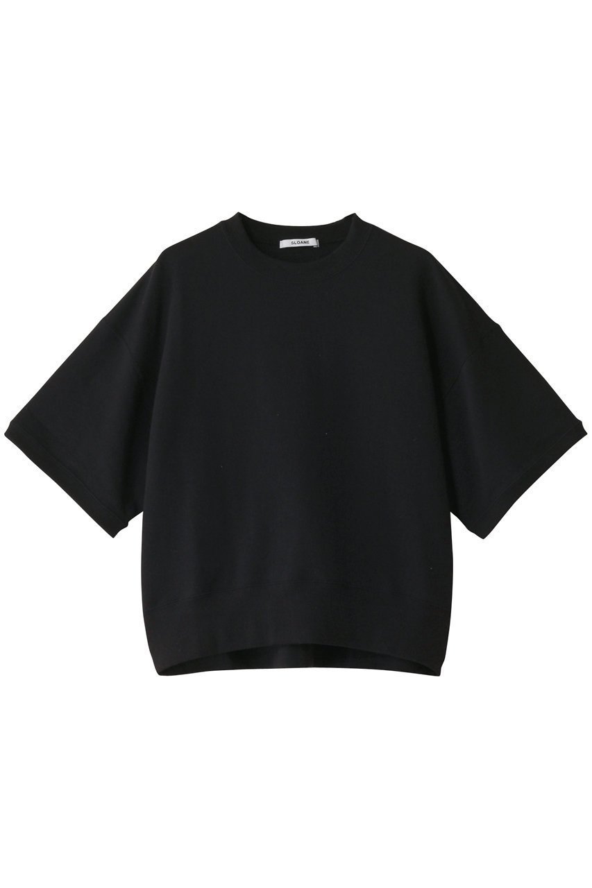 【スローン/SLOANE】の30/10コットン裏毛 半袖スウェット インテリア・キッズ・メンズ・レディースファッション・服の通販 founy(ファニー) 　ファッション　Fashion　レディースファッション　Fashion for Women　トップス・カットソー　Cut & Sew Tops　シャツ・ブラウス・オフィスカジュアル　Elegant Blouses & Button-Ups　レディースパーカー・カジュアルフーディー　Casual Hoodies & Sweatshirts　ロングTシャツ・Tシャツ　Longline T-Shirts & Tees　スウェット・クルーネックトップス　Sweatshirts & Crewnecks / Relaxed Fit Sweat Tops　カットソー・ベーシックTシャツ　Cut-and-Sewn Tops / Stretch Tees & Basics　ショルダー　Shoulder, Shoulder Strap　スウェット / スエット　Sweatshirt, Sweatwear　トレンド　Trend, Trending Now　ドロップ　Drop Shoulder, Dropped Style　ベーシック　Basic, Essential　リラックス　Relax, Relaxed Fit　半袖　Short Sleeve, Half Sleeve　ブラック|ID: prp329100004410890 ipo3291000000032871347