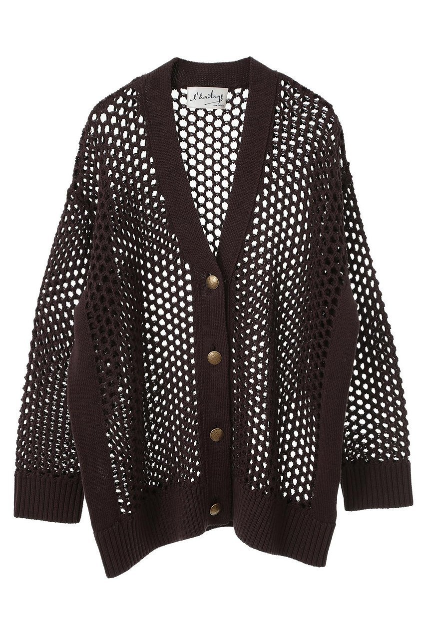 【マルティニーク/martinique】の【l heritage martinique】ギマコットンメッシュカーディガン インテリア・キッズ・メンズ・レディースファッション・服の通販 founy(ファニー) ファッション Fashion レディースファッション Fashion for Women トップス・カットソー Cut & Sew Tops ニット Knit Tops & Sweaters カーディガン・羽織り Layered Style Cardigans おすすめ Recommended / Our Picks カーディガン Cardigan, Knitwear ビッグ Big, Oversized メッシュ Mesh, Net Fabric リラックス Relax, Relaxed Fit ダークブラウン|ID: prp329100004410897 ipo3291000000036079267