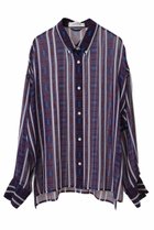 【マルティニーク/martinique】の【l heritage martinique】トライバルプリントオーバーフィットシャツ パープル|ID: prp329100004410901 ipo3291000000032704643