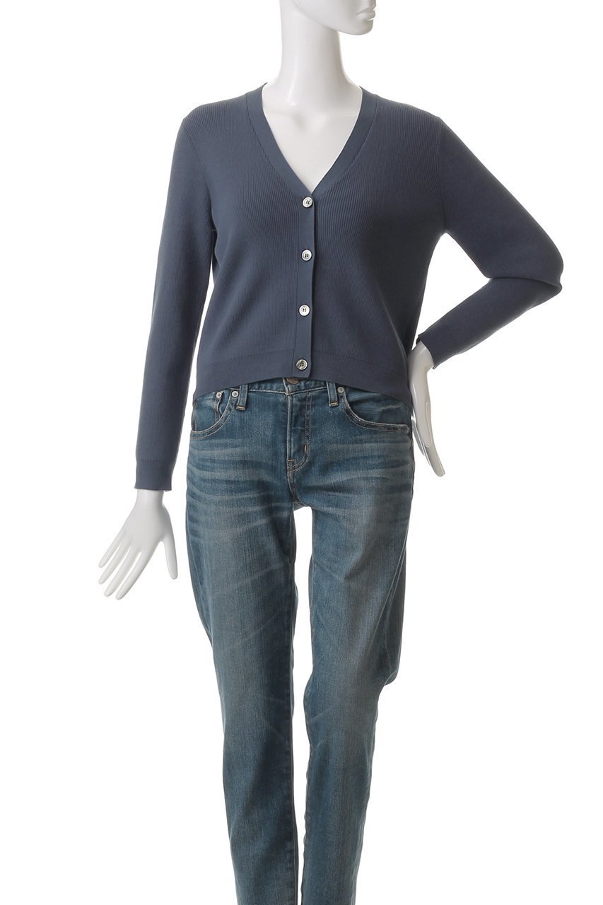 【デミーリー/DEMYLEE】のADANA ファインピマコットン Vネックニットカーディガン 人気、トレンドファッション・服の通販 founy(ファニー) 　ファッション　Fashion　レディースファッション　Fashion for Women　トップス・カットソー　Cut & Sew Tops　ニット　Knit Tops & Sweaters　カーディガン・羽織り　Layered Style Cardigans　Vネックトップス　V-Neck Tops / V-Cut Neckline Shirts　カーディガン　Cardigan, Knitwear　ショート　Short, Short Length　スリム　Slim, Slim Fit　羽織　Haori, Light Jacket　other-2|ID: prp329100004410903 ipo3291000000032944800