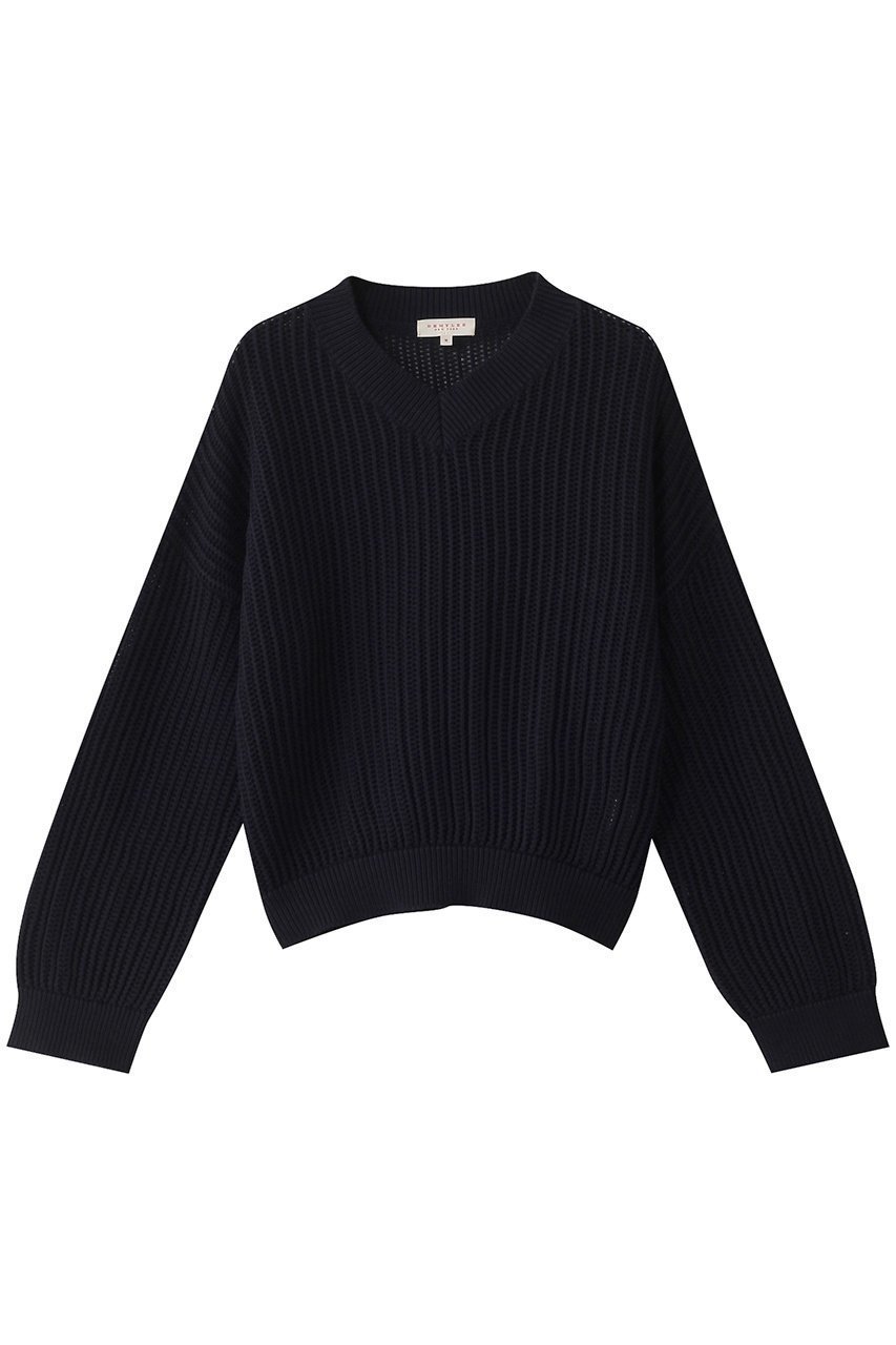 【デミーリー/DEMYLEE】のGABRIE オーガニックコットン Vネック ニットプルオーバー インテリア・キッズ・メンズ・レディースファッション・服の通販 founy(ファニー) 　ファッション　Fashion　レディースファッション　Fashion for Women　トップス・カットソー　Cut & Sew Tops　ニット　Knit Tops & Sweaters　カジュアルプルオーバー・ニットトップス　Pullovers & Knit Tops / Casual Pullovers　Vネックトップス　V-Neck Tops / V-Cut Neckline Shirts　ネイビー|ID: prp329100004410904 ipo3291000000032944840