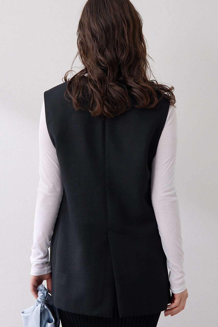 【ウィムガゼット/Whim Gazette】のジュートライクVネックプルオーバージレ 人気、トレンドファッション・服の通販 founy(ファニー) 　ファッション　Fashion　レディースファッション　Fashion for Women　アウター　Coat / Outerwear Collection　おすすめ　Recommended / Our Picks　カットソー　Cut and Sewn Top　クール　Cool, Chic　ジャケット　Jacket, Outerwear　ベスト　Vest, Waistcoat　エレガント 上品　Elegant　other-4|ID: prp329100004410908 ipo3291000000032792374