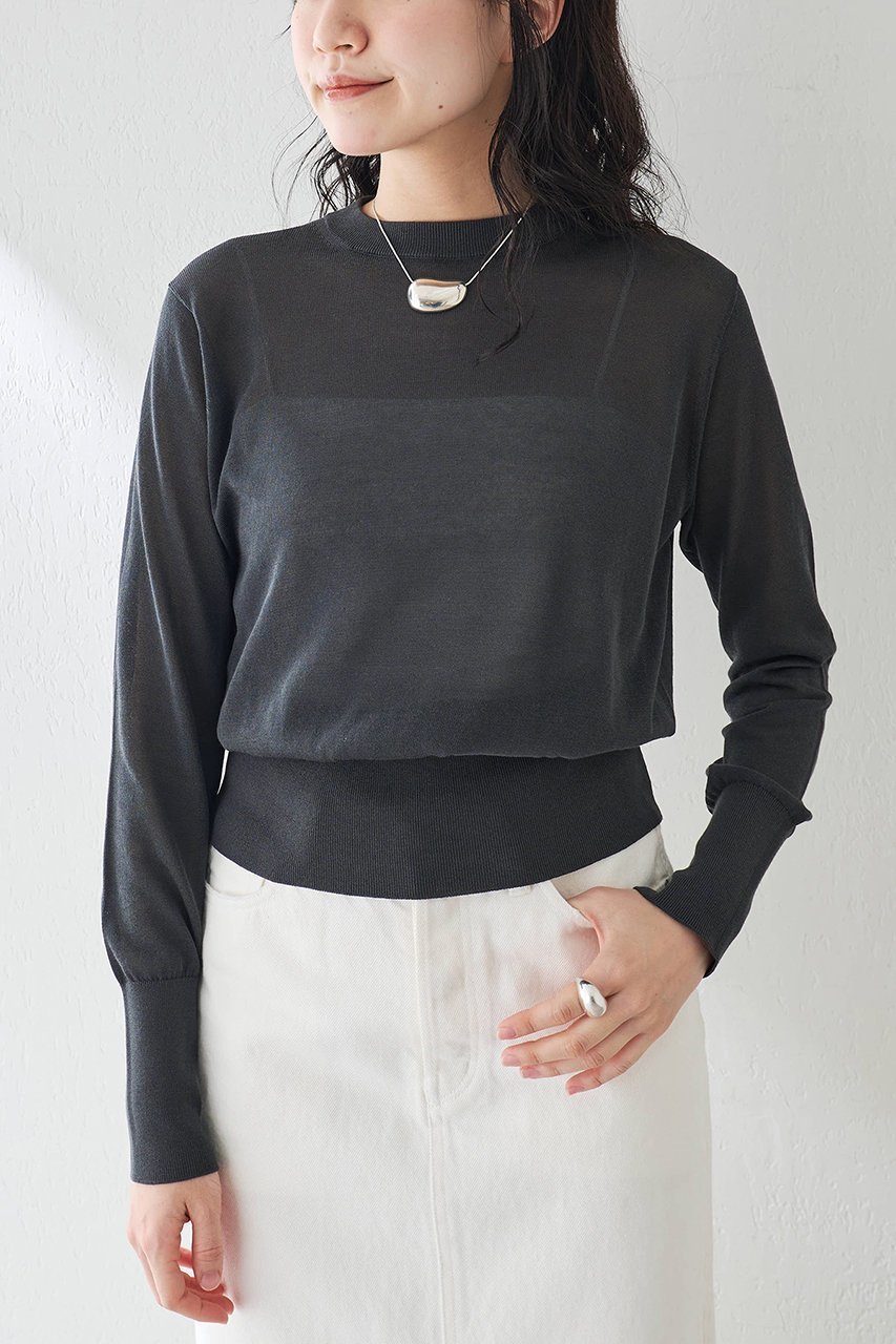 【ウィムガゼット/Whim Gazette】のハイゲージ天竺プルオーバー インテリア・キッズ・メンズ・レディースファッション・服の通販 founy(ファニー) 　ファッション　Fashion　レディースファッション　Fashion for Women　トップス・カットソー　Cut & Sew Tops　ニット　Knit Tops & Sweaters　カジュアルプルオーバー・ニットトップス　Pullovers & Knit Tops / Casual Pullovers　おすすめ　Recommended / Our Picks　アンサンブル　Ensemble Set　インナー　Innerwear　カーディガン　Cardigan, Knitwear　シアー　Sheer, See-Through　シンプル　Simple, Minimal　ジャケット　Jacket, Outerwear　ベーシック　Basic, Essential　夏　Summer　春　Spring　S/S・春夏　SS, Spring/Summer, Warm Season　チャコールグレー|ID: prp329100004410910 ipo3291000000032937743