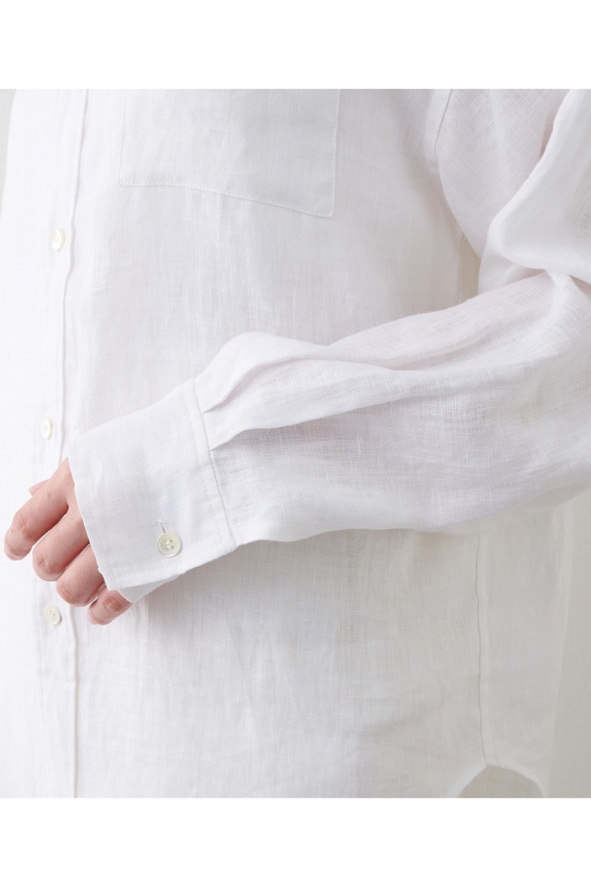 【ウィムガゼット/Whim Gazette】のリネンキャンバスシャツ 人気、トレンドファッション・服の通販 founy(ファニー) 　ファッション　Fashion　レディースファッション　WOMEN　トップス・カットソー　Tops/Tshirt　シャツ/ブラウス　Shirts/Blouses　キャンバス　Canvas　スマート　Smart　スリーブ　Sleeve　フロント　Front　ベビー　Baby　リネン　Linen　ロング　Long　ワッシャー　Washer　再入荷　Restock/Back In Stock/Re Arrival　夏　Summer　エレガント 上品　Elegant　other-8|ID: prp329100004410912 ipo3291000000031330409