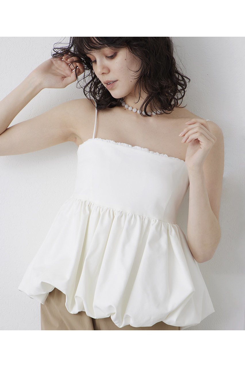 【ウィムガゼット/Whim Gazette】のバルーンキャミブラウス 人気、トレンドファッション・服の通販 founy(ファニー) 　ファッション　Fashion　レディースファッション　Fashion for Women　トップス・カットソー　Cut & Sew Tops　キャミソール&ノースリーブ　Camisoles & Sleeveless Tops　シャツ・ブラウス・オフィスカジュアル　Elegant Blouses & Button-Ups　インナー　Innerwear　エレガント 上品　Elegant　シャーリング　Shirring, Ruched　ノースリーブ　Sleeveless, No-Sleeve　フィット　Fit, Slim Fit　ペプラム　Peplum, Flared Hem　 other-1|ID: prp329100004410914 ipo3291000000032846402