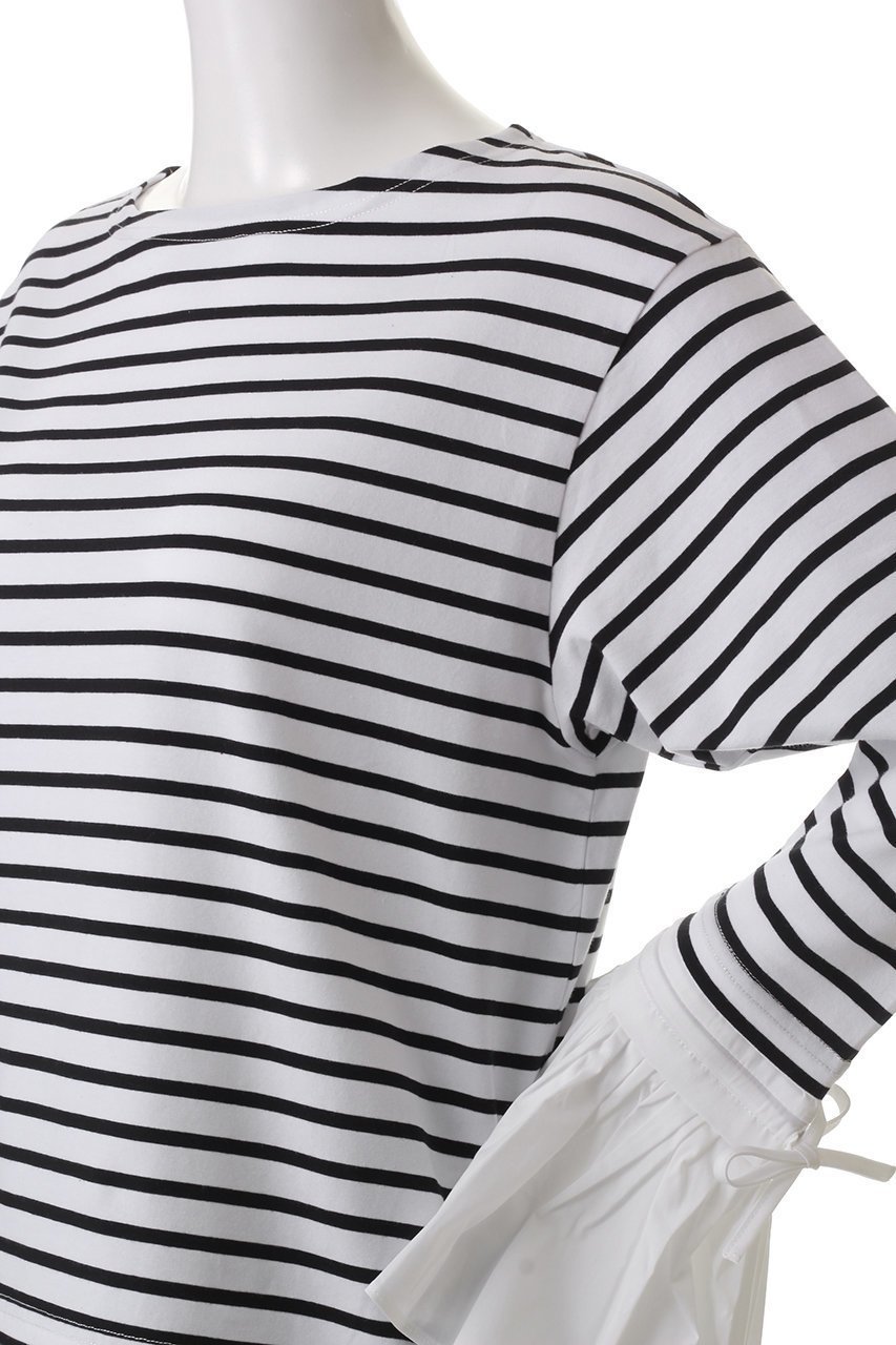 【ウィムガゼット/Whim Gazette】の【THE PAUSE】フレアカフスボーダープルオーバー 人気、トレンドファッション・服の通販 founy(ファニー) ファッション Fashion レディースファッション Fashion for Women トップス・カットソー Cut & Sew Tops シャツ・ブラウス・オフィスカジュアル Elegant Blouses & Button-Ups ロングTシャツ・Tシャツ Longline T-Shirts & Tees カジュアルプルオーバー・ニットトップス Pullovers & Knit Tops / Casual Pullovers カットソー・ベーシックTシャツ Cut-and-Sewn Tops / Stretch Tees & Basics カットソー Cut and Sewn Top ジャケット Jacket, Outerwear スリーブ Sleeve, Long Sleeve / Short Sleeve ドッキング Docking, Mixed Material フレア Flare, Flared ボーダー Border, Stripe ロング Long, Long-Length other-5|ID: prp329100004410917 ipo3291000000032871182