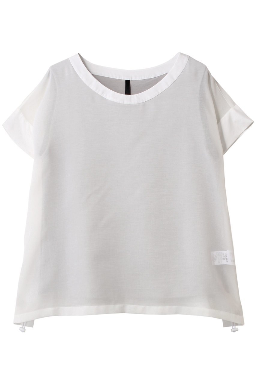 【ピアッカセッテ/ph7+】のドローストリングプルオーバー 人気、トレンドファッション・服の通販 founy(ファニー) 　ファッション　Fashion　レディースファッション　Fashion for Women　トップス・カットソー　Cut & Sew Tops　シャツ・ブラウス・オフィスカジュアル　Elegant Blouses & Button-Ups　ロングTシャツ・Tシャツ　Longline T-Shirts & Tees　カジュアルプルオーバー・ニットトップス　Pullovers & Knit Tops / Casual Pullovers　カットソー・ベーシックTシャツ　Cut-and-Sewn Tops / Stretch Tees & Basics　ギャザー　Gathered, Ruffled　シアー　Sheer, See-Through　ショート　Short, Short Length　スリーブ　Sleeve, Long Sleeve / Short Sleeve　ドッキング　Docking, Mixed Material　ハーフ　Half, Half-Length　夏　Summer　春　Spring　S/S・春夏　SS, Spring/Summer, Warm Season　 other-1|ID: prp329100004410927 ipo3291000000035891898