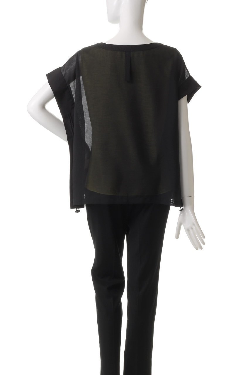 【ピアッカセッテ/ph7+】のドローストリングプルオーバー 人気、トレンドファッション・服の通販 founy(ファニー) 　ファッション　Fashion　レディースファッション　Fashion for Women　トップス・カットソー　Cut & Sew Tops　シャツ・ブラウス・オフィスカジュアル　Elegant Blouses & Button-Ups　ロングTシャツ・Tシャツ　Longline T-Shirts & Tees　カジュアルプルオーバー・ニットトップス　Pullovers & Knit Tops / Casual Pullovers　カットソー・ベーシックTシャツ　Cut-and-Sewn Tops / Stretch Tees & Basics　ギャザー　Gathered, Ruffled　シアー　Sheer, See-Through　ショート　Short, Short Length　スリーブ　Sleeve, Long Sleeve / Short Sleeve　ドッキング　Docking, Mixed Material　ハーフ　Half, Half-Length　夏　Summer　春　Spring　S/S・春夏　SS, Spring/Summer, Warm Season　other-4|ID: prp329100004410927 ipo3291000000035891906