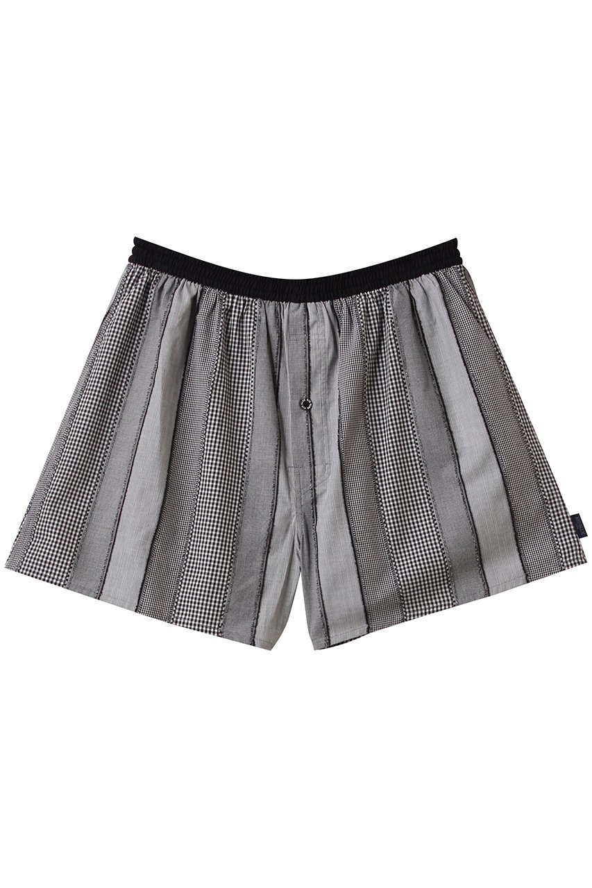 【キッドブルー/KID BLUE / MEN】の【MEN】ストライプギンガムトランクス インテリア・キッズ・メンズ・レディースファッション・服の通販 founy(ファニー) 　ファッション　Fashion　メンズファッション　Fashion for Men　アンダー　Underwear Essentials　ギンガム　Gingham, Gingham Fabric　ショーツ　Shorts, Short Pants　シンプル　Simple, Minimal　ストライプ　Stripe, Striped Pattern　リラックス　Relax, Relaxed Fit　エレガント 上品　Elegant　夏　Summer　春　Spring　S/S・春夏　SS, Spring/Summer, Warm Season　ブラック|ID: prp329100004410940 ipo3291000000035614207