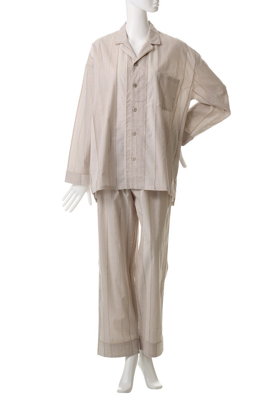 【キッドブルー/KID BLUE】の【UNISEX】ストライプギンガムUNIパジャマ 人気、トレンドファッション・服の通販 founy(ファニー) 　ファッション　Fashion　レディースファッション　Fashion for Women　ユニセックス　Unisex, Genderless　おすすめ　Recommended / Our Picks　ギフト プレゼント　Gift / Present　ギンガム　Gingham, Gingham Fabric　ストライプ　Stripe, Striped Pattern　チェック　Check, Plaid, Tartan　パジャマ　Pajamas, Sleepwear　フェミニン　Feminine, Girly　フリンジ　Fringe, Tassel　other-2|ID: prp329100004410941 ipo3291000000031268348