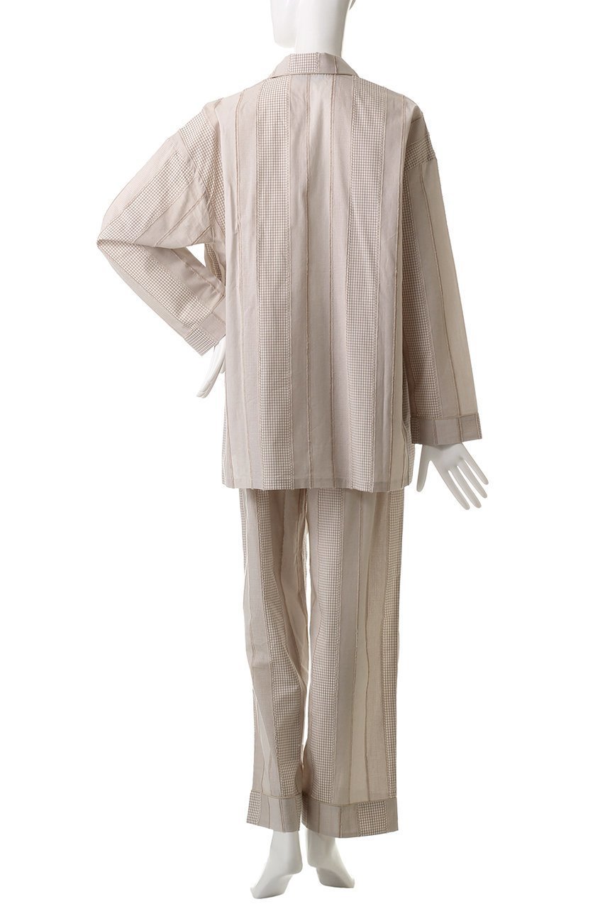 【キッドブルー/KID BLUE】の【UNISEX】ストライプギンガムUNIパジャマ 人気、トレンドファッション・服の通販 founy(ファニー) 　ファッション　Fashion　レディースファッション　Fashion for Women　ユニセックス　Unisex, Genderless　おすすめ　Recommended / Our Picks　ギフト プレゼント　Gift / Present　ギンガム　Gingham, Gingham Fabric　ストライプ　Stripe, Striped Pattern　チェック　Check, Plaid, Tartan　パジャマ　Pajamas, Sleepwear　フェミニン　Feminine, Girly　フリンジ　Fringe, Tassel　other-4|ID: prp329100004410941 ipo3291000000031268350