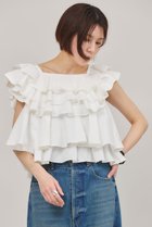 【カレンソロジー/Curensology】のポプリンラッフルブラウス 人気、トレンドファッション・服の通販 founy(ファニー) ファッション Fashion レディースファッション Fashion for Women トップス・カットソー Cut & Sew Tops シャツ・ブラウス・オフィスカジュアル Elegant Blouses & Button-Ups インド Indian Textile ショート Short, Short Length スリーブ Sleeve, Long Sleeve / Short Sleeve バランス Balance, Style Balance フリル Frill, Ruffle ボトム Bottoms, Lower Wear 再入荷 Restock / Back in Stock thumbnail ホワイト|ID: prp329100004410951 ipo3291000000032809912