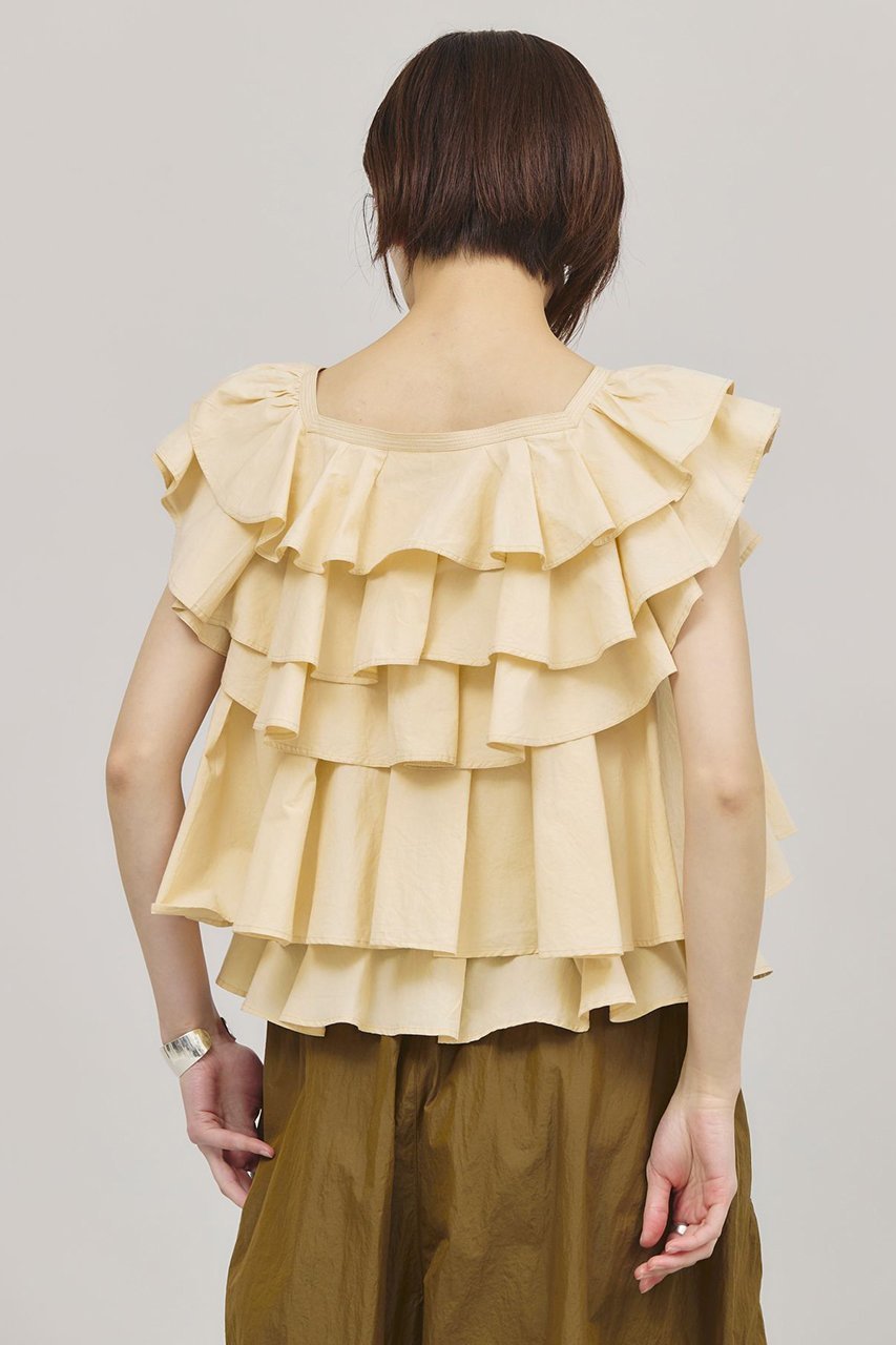 【カレンソロジー/Curensology】のポプリンラッフルブラウス 人気、トレンドファッション・服の通販 founy(ファニー) 　ファッション　Fashion　レディースファッション　Fashion for Women　トップス・カットソー　Cut & Sew Tops　シャツ・ブラウス・オフィスカジュアル　Elegant Blouses & Button-Ups　インド　Indian Textile　ショート　Short, Short Length　スリーブ　Sleeve, Long Sleeve / Short Sleeve　バランス　Balance, Style Balance　フリル　Frill, Ruffle　ボトム　Bottoms, Lower Wear　再入荷　Restock / Back in Stock　other-3|ID: prp329100004410951 ipo3291000000032809916