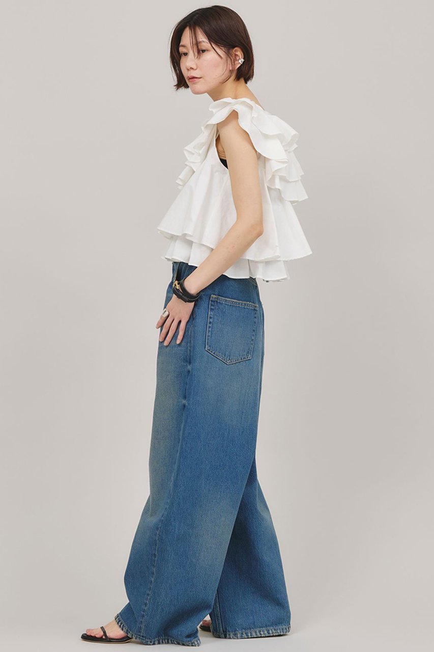 【カレンソロジー/Curensology】のポプリンラッフルブラウス 人気、トレンドファッション・服の通販 founy(ファニー) 　ファッション　Fashion　レディースファッション　Fashion for Women　トップス・カットソー　Cut & Sew Tops　シャツ・ブラウス・オフィスカジュアル　Elegant Blouses & Button-Ups　インド　Indian Textile　ショート　Short, Short Length　スリーブ　Sleeve, Long Sleeve / Short Sleeve　バランス　Balance, Style Balance　フリル　Frill, Ruffle　ボトム　Bottoms, Lower Wear　other-5|ID: prp329100004410951 ipo3291000000033663105