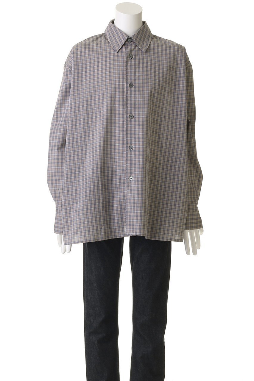 【スタジオ ニコルソン/STUDIO NICHOLSON / MEN】の【MEN】STRIKE ソフトチェック OVERSIZE ストレート ヘムシャツ 人気、トレンドファッション・服の通販 founy(ファニー) 　ファッション　Fashion　メンズファッション　Fashion for Men　ストレート　Straight, Straight Cut　スリーブ　Sleeve, Long Sleeve / Short Sleeve　チェック　Check, Plaid, Tartan　モダン　Modern, Contemporary　ロング　Long, Long-Length　other-2|ID: prp329100004410952 ipo3291000000032858226