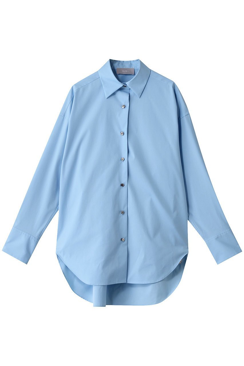 【ヒューエルミュージアム/hueLe Museum】の【hLM】TCタイプライターブラウス インテリア・キッズ・メンズ・レディースファッション・服の通販 founy(ファニー) 　ファッション　Fashion　レディースファッション　Fashion for Women　トップス・カットソー　Cut & Sew Tops　シャツ・ブラウス・オフィスカジュアル　Elegant Blouses & Button-Ups　スリーブ　Sleeve, Long Sleeve / Short Sleeve　タイプライター　Typewriter Fabric, Crisp Cotton　ベーシック　Basic, Essential　ロング　Long, Long-Length　エレガント 上品　Elegant　ブルー|ID: prp329100004410954 ipo3291000000035367043