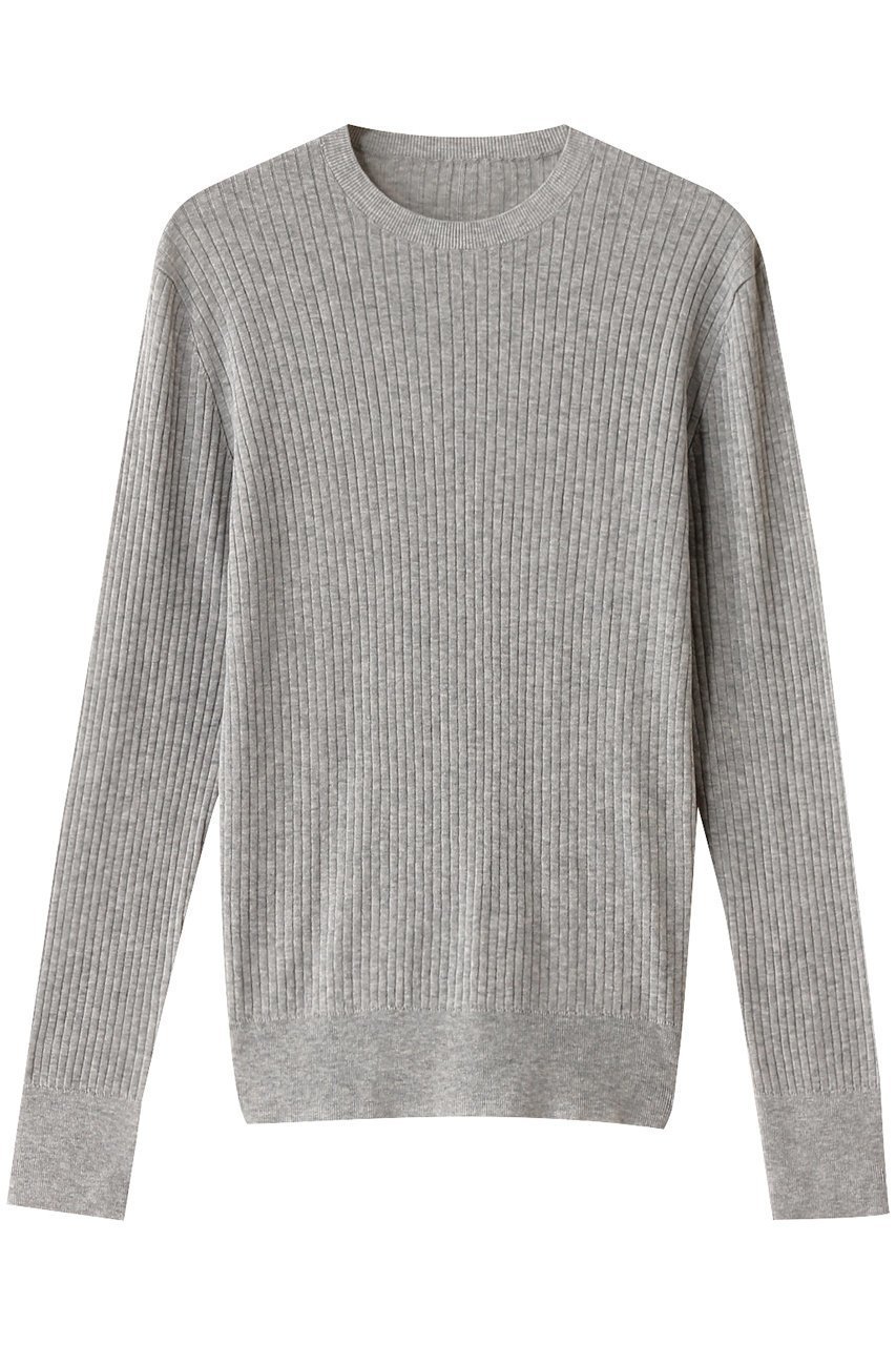 【エステータ/esteta】のシアーニット 長袖リブ インテリア・キッズ・メンズ・レディースファッション・服の通販 founy(ファニー) 　ファッション　Fashion　レディースファッション　Fashion for Women　トップス・カットソー　Cut & Sew Tops　ニット　Knit Tops & Sweaters　カジュアルプルオーバー・ニットトップス　Pullovers & Knit Tops / Casual Pullovers　エレガント 上品　Elegant　シアー　Sheer, See-Through　シンプル　Simple, Minimal　デニム　Denim, Jeans Material　フィット　Fit, Slim Fit　長袖　Long Sleeve, Full Sleeve　ライトグレー|ID: prp329100004410955 ipo3291000000032947900