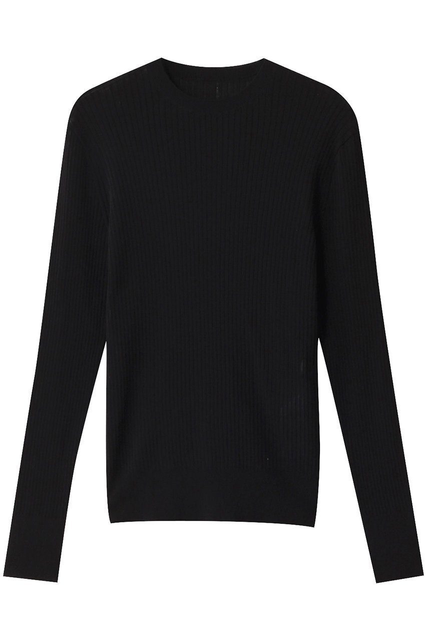 【エステータ/esteta】のシアーニット 長袖リブ インテリア・キッズ・メンズ・レディースファッション・服の通販 founy(ファニー) 　ファッション　Fashion　レディースファッション　Fashion for Women　トップス・カットソー　Cut & Sew Tops　ニット　Knit Tops & Sweaters　カジュアルプルオーバー・ニットトップス　Pullovers & Knit Tops / Casual Pullovers　エレガント 上品　Elegant　シアー　Sheer, See-Through　シンプル　Simple, Minimal　デニム　Denim, Jeans Material　フィット　Fit, Slim Fit　長袖　Long Sleeve, Full Sleeve　ブラック|ID: prp329100004410955 ipo3291000000032947905
